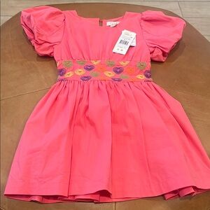 NWT Peek Coral Kids Dress with Heart Pattern